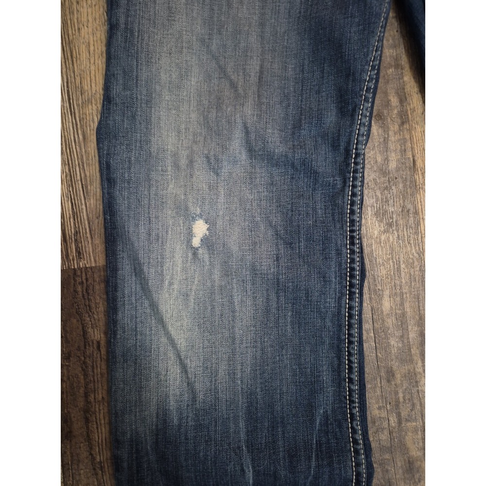 BKE Jake Straight Stretch Jeans Mens 34R (34x30) Medium Wash Light Distressed - Picture 2 of 11